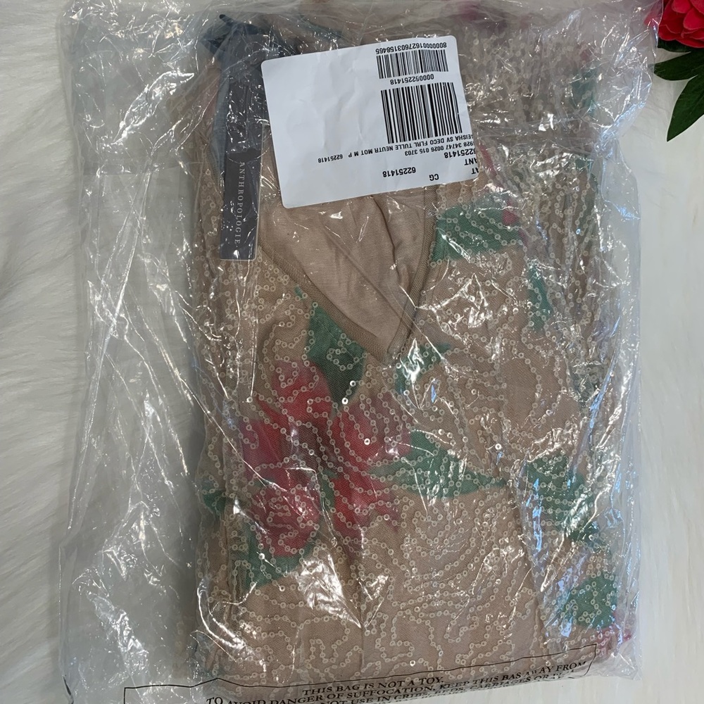 Anthropologie sequined tulle mini dress - Picture 5 of 8